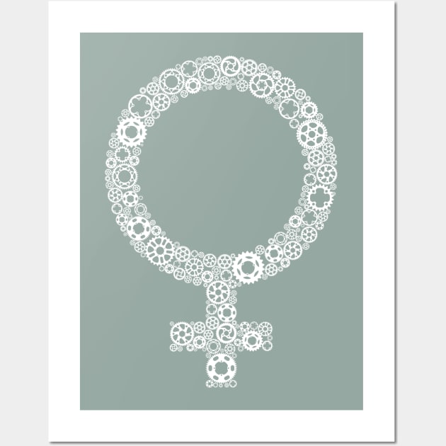Bicycle Chainring Woman Wall Art by NeddyBetty